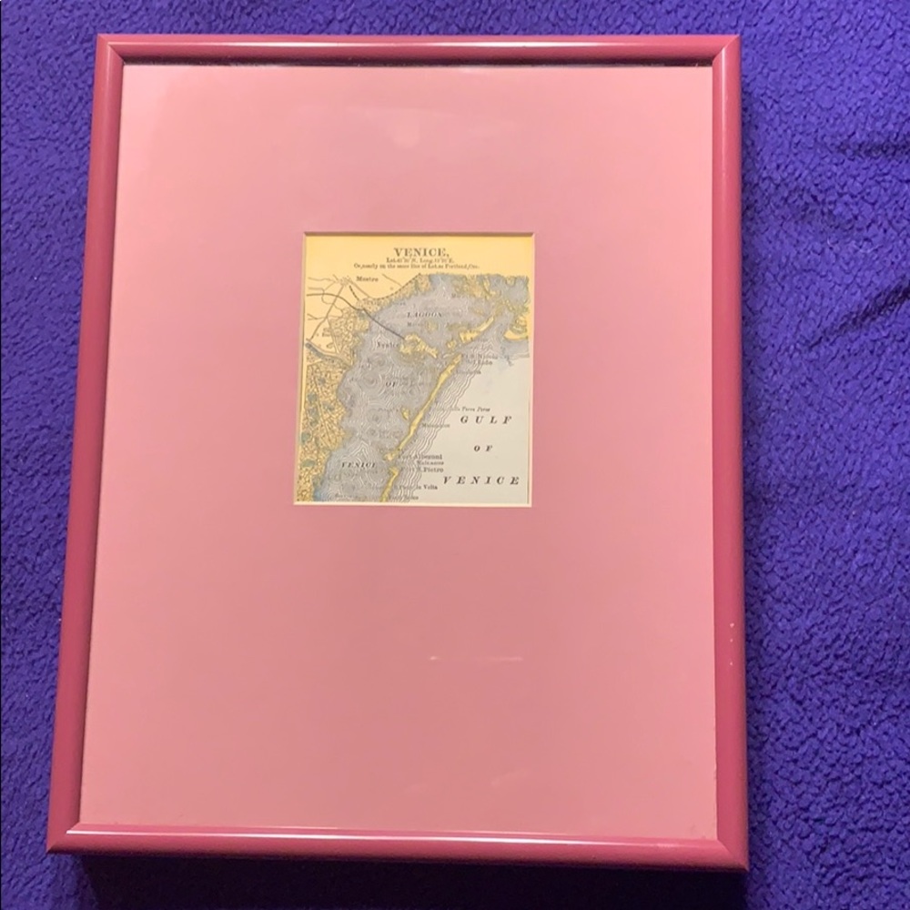 Framed map of Venice, circa 1890